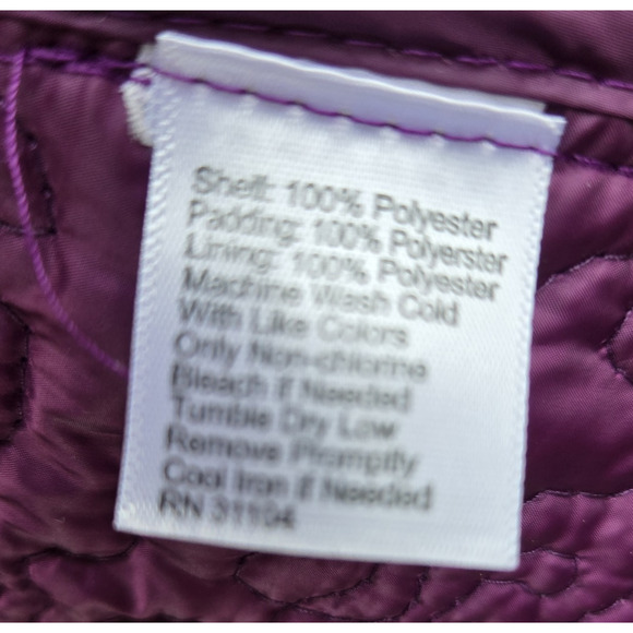 New Zelos Puffer Vest Women's 1X Zip Up Lightweight Pockets Violet Plum - Picture 14 of 14